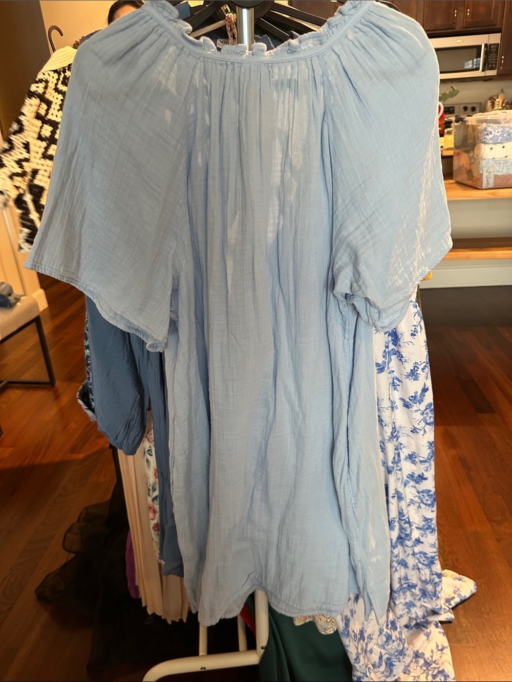Old Navy Light Blue V-Neck Tunic Dress - Picture 7 of 7